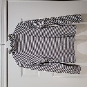 Women Norsport Black&White Stripes Turtleneck Long Sleeve Tee Size M